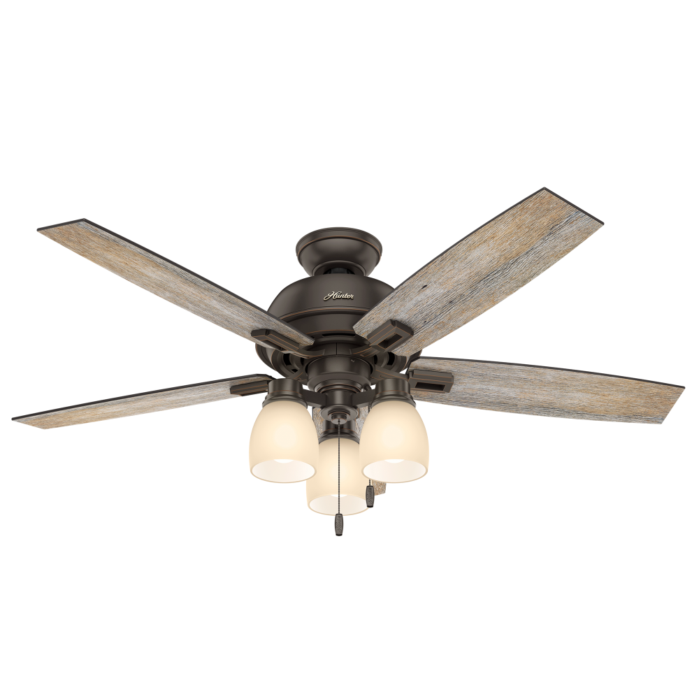 Hunter 52 inch Donegan Onyx Bengal Ceiling Fan with LED Light Kit and Pull Chain
