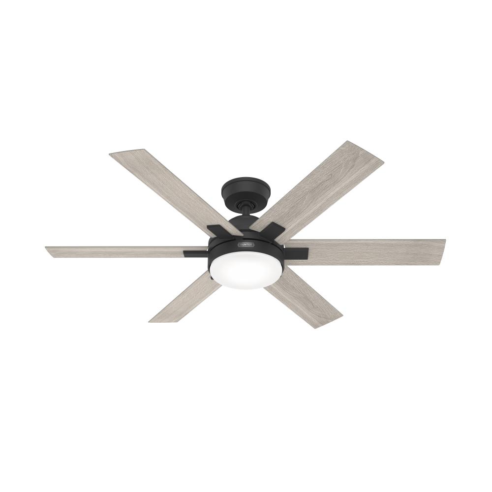 Hunter 52 inch Georgetown Matte Black Ceiling Fan with LED Light Kit and Handheld Remote