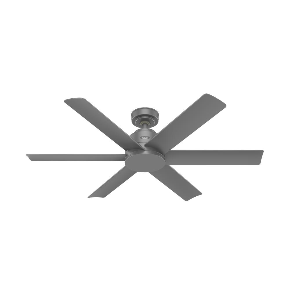 Hunter 52 inch Kennicott Matte Silver Damp Rated Ceiling Fan and Wall Control