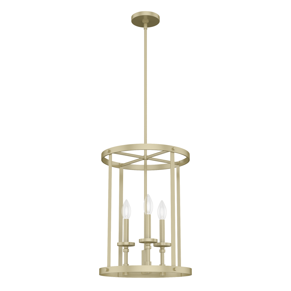 Hunter Briargrove Modern Brass 3 Light Medium Chandelier Ceiling Light Fixture