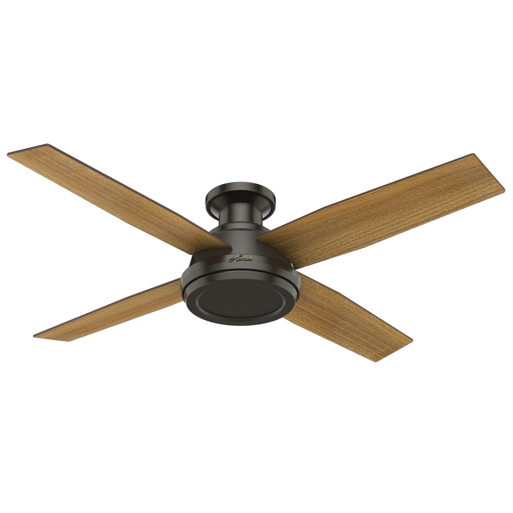 Hunter 52 inch Dempsey Noble Bronze Low Profile Ceiling Fan and Handheld Remote