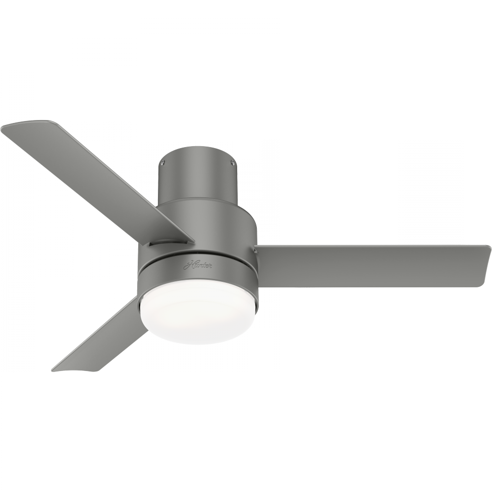 Casablanca 44 inch Gilmour Matte Silver Low Profile Damp Rated Ceiling Fan with LED Light Kit and Ha