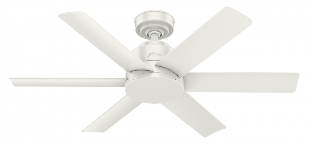 Hunter 44 inch Kennicott Fresh White Damp Rated Ceiling Fan and Wall Control