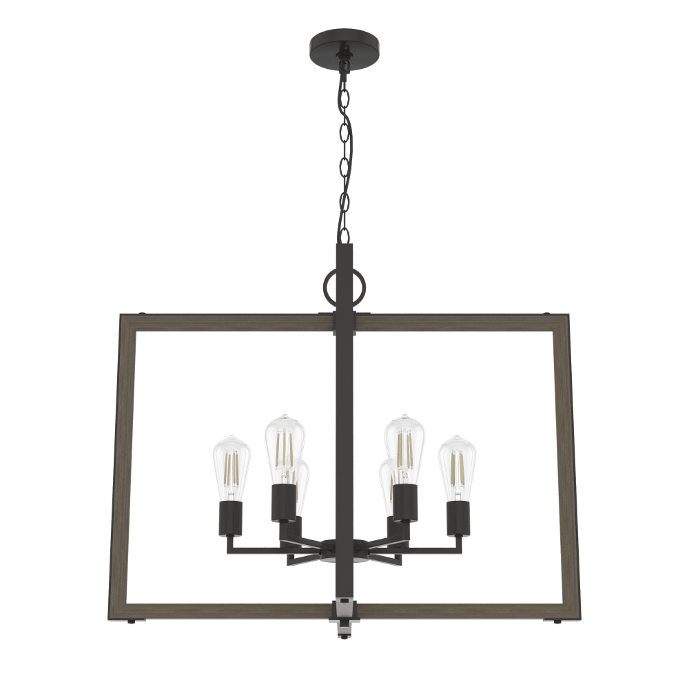 Hunter Woodburn Noble Bronze 6 Light Pendant Ceiling Light Fixture