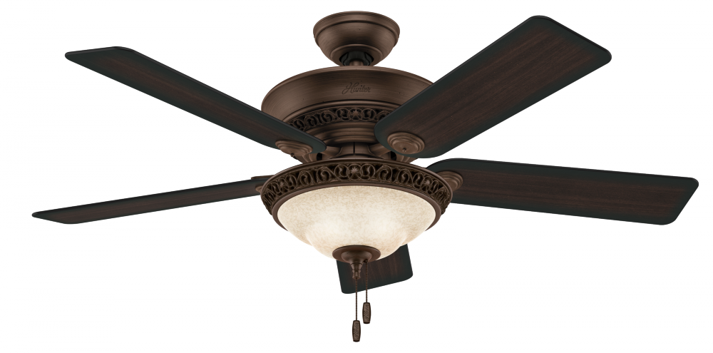 Hunter 52 inch Italian Countryside P.A. Cocoa Ceiling Fan with LED Light Kit and Pull Chain
