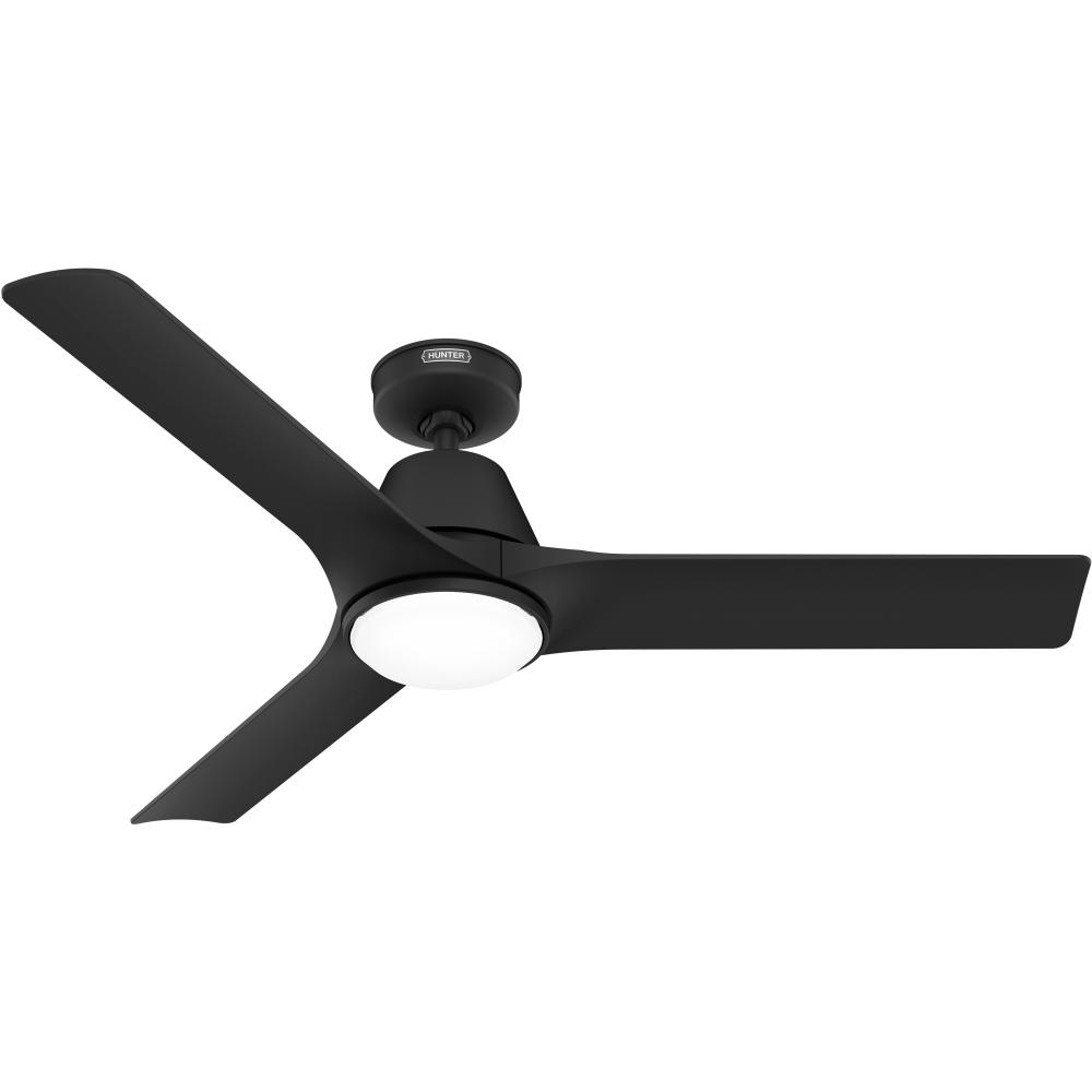 Hunter 52 inch Aeronaut  Wi-Fi ENERGY STAR® Matte Black Damp Rated Ceiling Fan with LED Light Kit