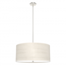 Hunter 19383 - Hunter Solhaven Bleached Alder and Brushed Nickel with Painted Cased White Glass 4 Light Pendant Cei