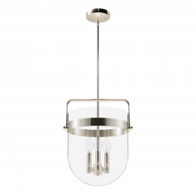 Hunter 19830 - Hunter Karloff Brushed Nickel with Clear Glass 3 Light Pendant Ceiling Light Fixture