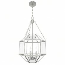 Hunter 19366 - Hunter Indria Brushed Nickel with Seeded Glass 3 Light Pendant Ceiling Light Fixture