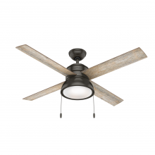 Hunter 54152 - Hunter 52 inch Loki Noble Bronze Ceiling Fan with LED Light Kit and Pull Chain