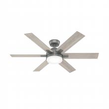 Hunter 51878 - Hunter 52 inch Georgetown Matte Silver Ceiling Fan with LED Light Kit and Handheld Remote
