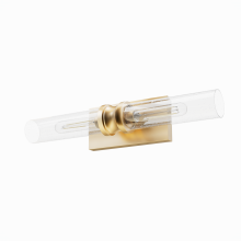 Hunter 19927 - Hunter Lenlock Alturas Gold with Seeded Glass 2 Light Bathroom Vanity Wall Light Fixture