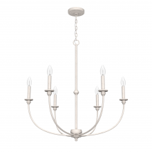 Hunter 19635 - Hunter Southcrest Distressed White 6 Light Large Chandelier Ceiling Light Fixture