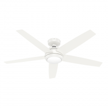 Hunter 51697 - Hunter 52 inch Zayden Fresh White Ceiling Fan with LED Light Kit and Handheld Remote