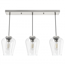 Hunter 19725 - Hunter Vidria Brushed Nickel with Clear Glass 3 Light Pendant Cluster Ceiling Light Fixture