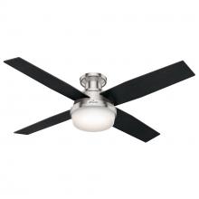 Hunter 59241 - Hunter 52 inch Dempsey Brushed Nickel Low Profile Ceiling Fan with LED Light Kit and Handheld Remote
