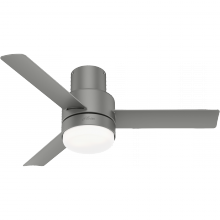 Hunter 51475 - Casablanca 44 inch Gilmour Matte Silver Low Profile Damp Rated Ceiling Fan with LED Light Kit and Ha