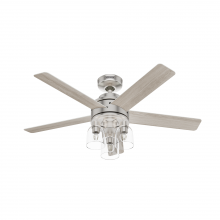 Hunter 52651 - Hunter 52 inch Lochemeade Brushed Nickel Ceiling Fan with LED Light Kit and Handheld Remote