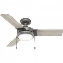 Hunter 51265 - Hunter 44 inch Mesquite Matte Silver Ceiling Fan with LED Light Kit and Pull Chain