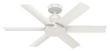 Hunter 59614 - Hunter 44 inch Kennicott Fresh White Damp Rated Ceiling Fan and Wall Control
