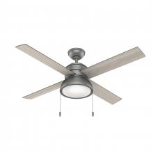 Hunter 51031 - Hunter 52 inch Loki Matte Silver Ceiling Fan with LED Light Kit and Pull Chain