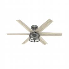 Hunter 51685 - Hunter 52 inch Houston Matte Silver Ceiling Fan with LED Light Kit and Handheld Remote