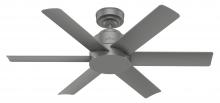 Hunter 51115 - Hunter 44 inch Kennicott Matte Silver Damp Rated Ceiling Fan and Wall Control