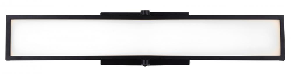 PAX, LVL229A24BK, 24" LED Vanity, Flat Opal Glass, 30W LED (Integrated), Dimmable, 2000Lumens
