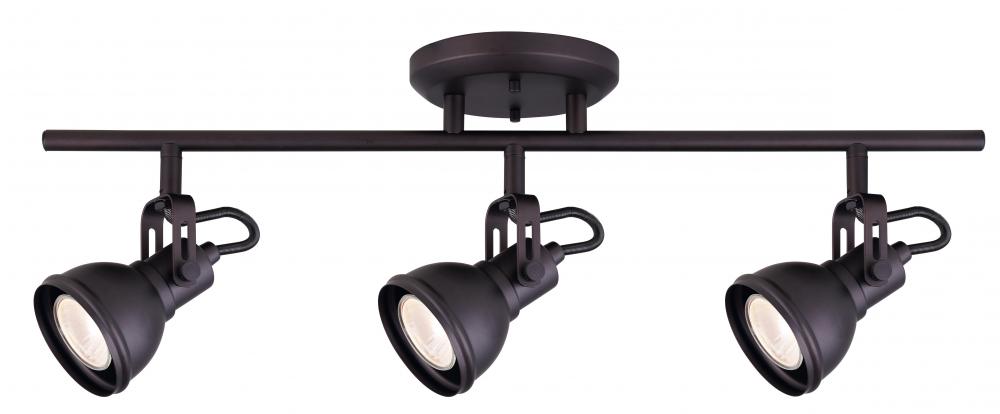 Polo 3 Light Track Lighting, Bronze Finish