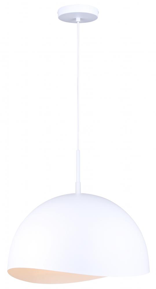 HENLEE, IPL1122A01WH16, MWH Color, 1 Lt 15.75" Width Cord Pendant, 60W Type A, 15.75" W x 17