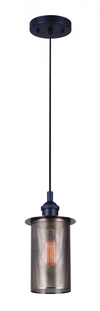 ODESSA, IPL748A01BKG, MBK + GD Color, 1 Lt Cord Pendant, 100W Type A, 5inch W x 13 - 59inch H