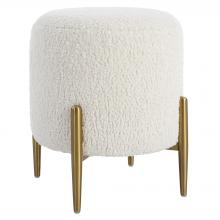 Uttermost 23821 - Uttermost Arles White Shearling Brass Ottoman