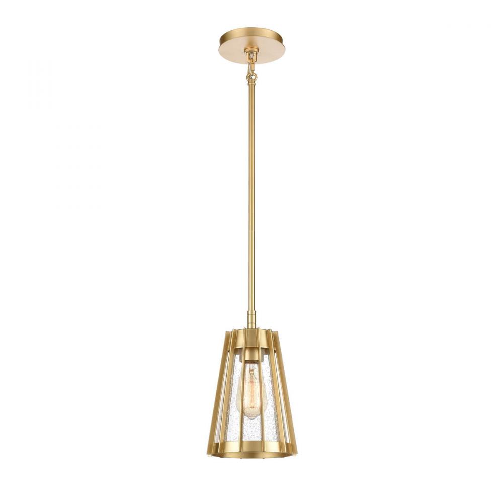 Open Louvers 6.75'' Wide 1-Light Mini Pendant - Champagne Gold