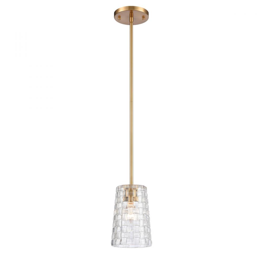 Lightweave 5.5'' Wide 1-Light Mini Pendant - Satin Brass