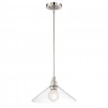 ELK Home 6331-PNBN-CL - Charis 12.5'' Wide 1-Light Pendant - Polished Nickel with Brushed Nickel